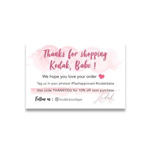 Single Sided Thank You Card